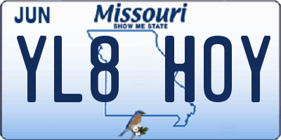 MO license plate YL8H0Y