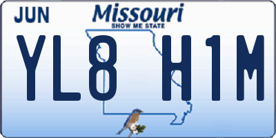 MO license plate YL8H1M