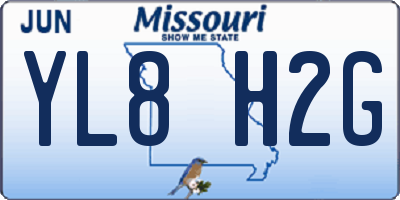 MO license plate YL8H2G