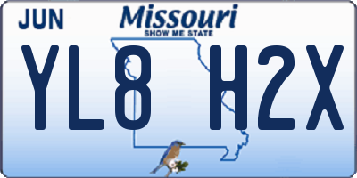 MO license plate YL8H2X