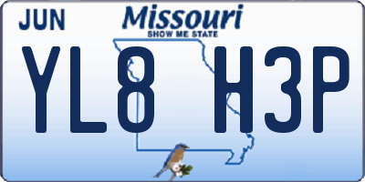 MO license plate YL8H3P