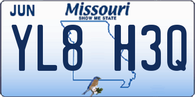 MO license plate YL8H3Q