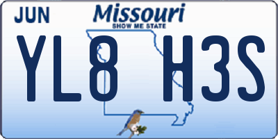 MO license plate YL8H3S