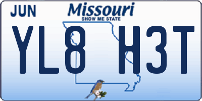 MO license plate YL8H3T