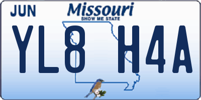 MO license plate YL8H4A
