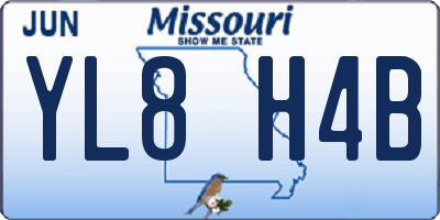 MO license plate YL8H4B