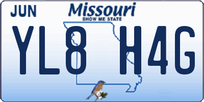 MO license plate YL8H4G