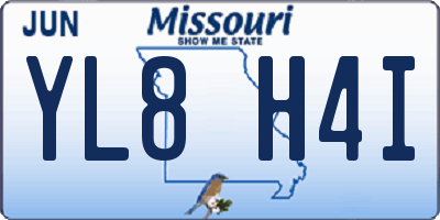 MO license plate YL8H4I