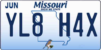 MO license plate YL8H4X