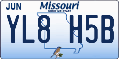 MO license plate YL8H5B