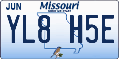MO license plate YL8H5E