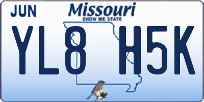 MO license plate YL8H5K