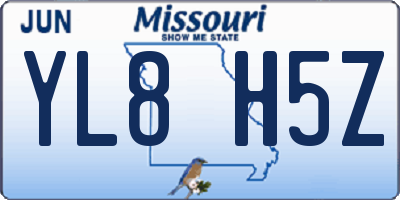 MO license plate YL8H5Z
