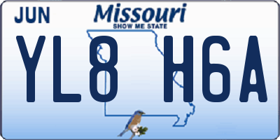 MO license plate YL8H6A