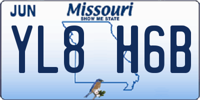 MO license plate YL8H6B