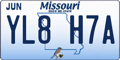 MO license plate YL8H7A