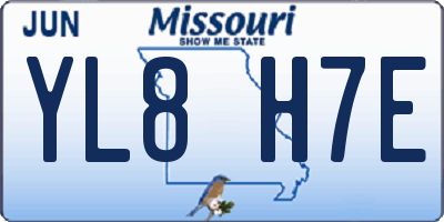 MO license plate YL8H7E