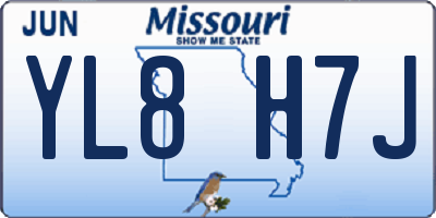 MO license plate YL8H7J