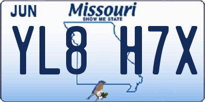 MO license plate YL8H7X