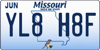 MO license plate YL8H8F