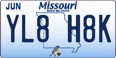 MO license plate YL8H8K