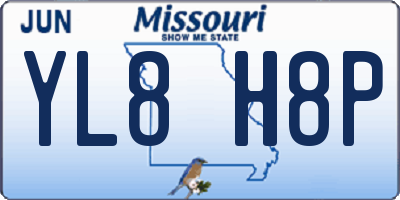MO license plate YL8H8P