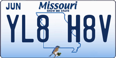 MO license plate YL8H8V