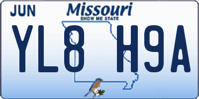 MO license plate YL8H9A