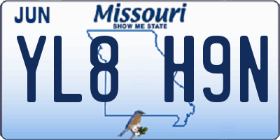 MO license plate YL8H9N