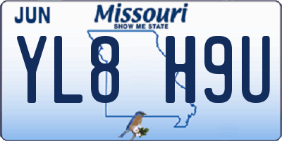 MO license plate YL8H9U
