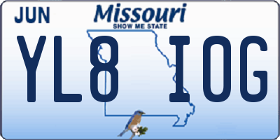 MO license plate YL8I0G