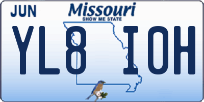 MO license plate YL8I0H