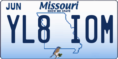 MO license plate YL8I0M