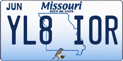 MO license plate YL8I0R