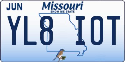 MO license plate YL8I0T