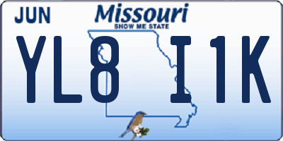 MO license plate YL8I1K