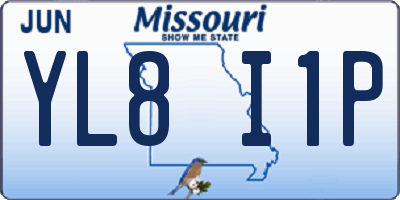MO license plate YL8I1P
