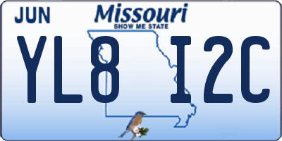 MO license plate YL8I2C