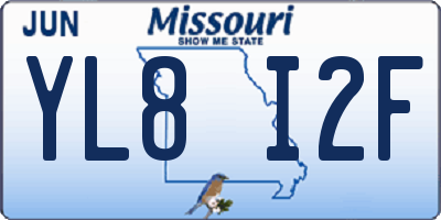 MO license plate YL8I2F