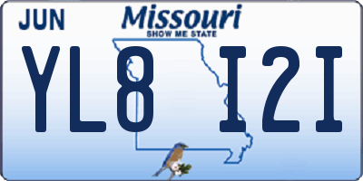 MO license plate YL8I2I