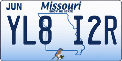 MO license plate YL8I2R