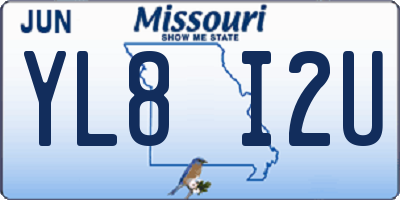 MO license plate YL8I2U