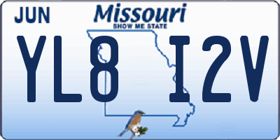 MO license plate YL8I2V