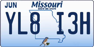 MO license plate YL8I3H