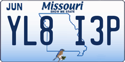 MO license plate YL8I3P