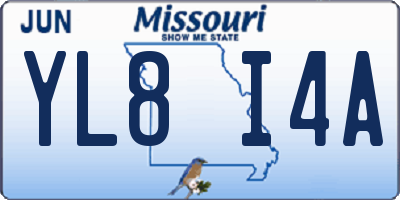 MO license plate YL8I4A