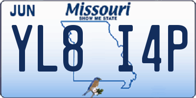 MO license plate YL8I4P