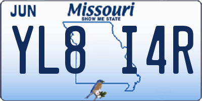 MO license plate YL8I4R