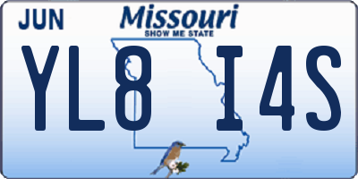 MO license plate YL8I4S
