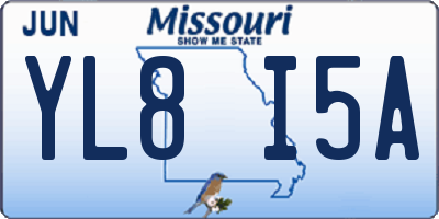 MO license plate YL8I5A